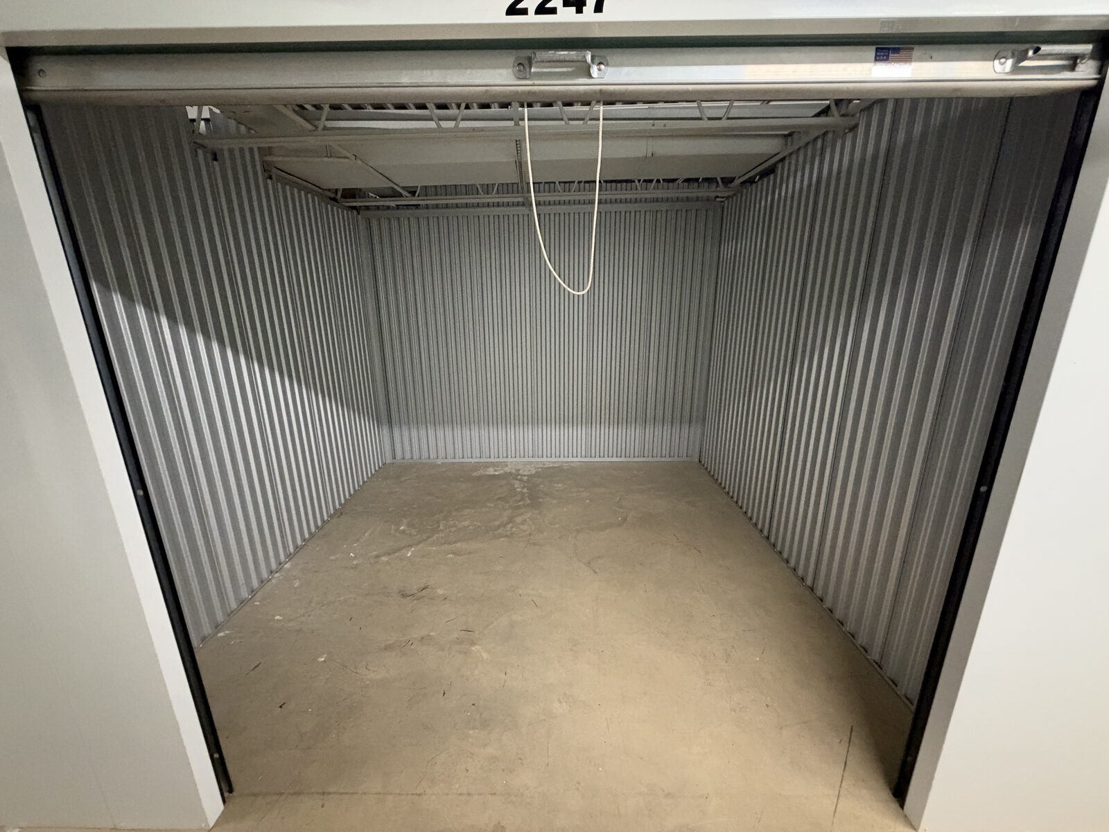 Storage unit after a full cleanout